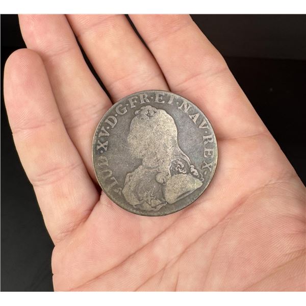 1727 French Silver 1 Ecu Coin