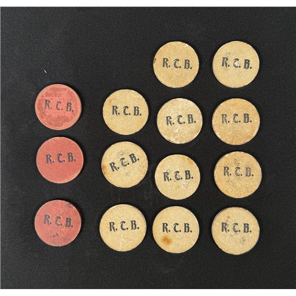 Antique Montana Saloon Clay Poker Chips