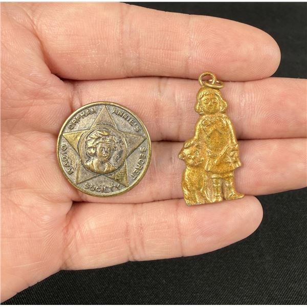 Orphan Annie Secret Society Pinback and Pendant