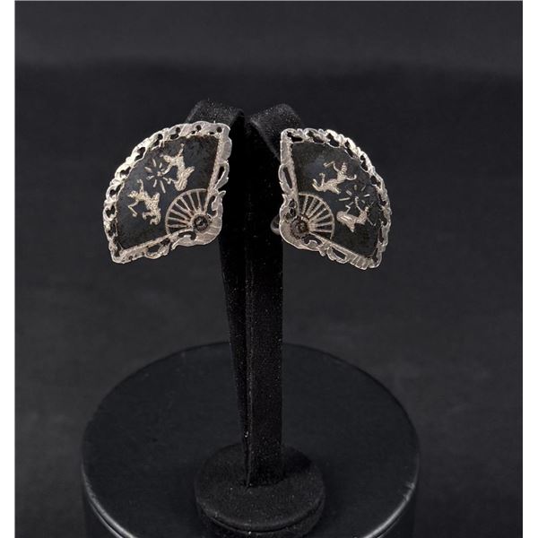 Sterling Silver Siam Nude Dancing Girl Earrings