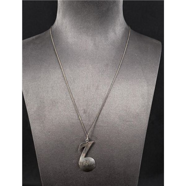 Taxco Mexico Sterling Silver Music Note Necklace