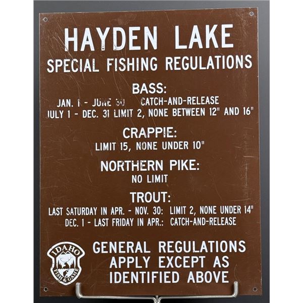 Hayden Lake Idaho Fish and Game Sign