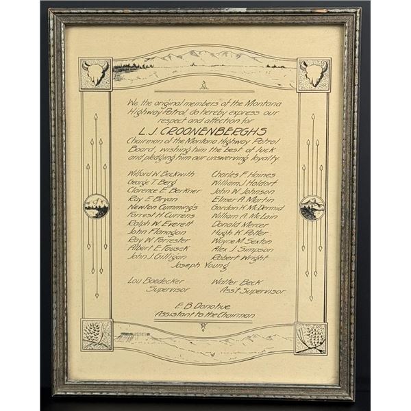 Montana Highway Patrol Founding Members Document