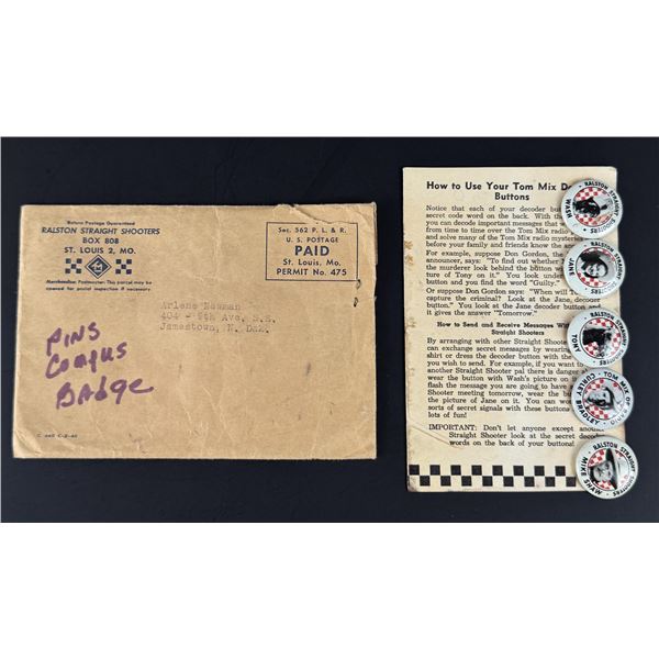 Tom Mix Ralston Straight Shooters Button Set
