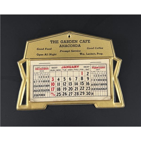 1937 Anaconda Montana Garden Cafe Calendar