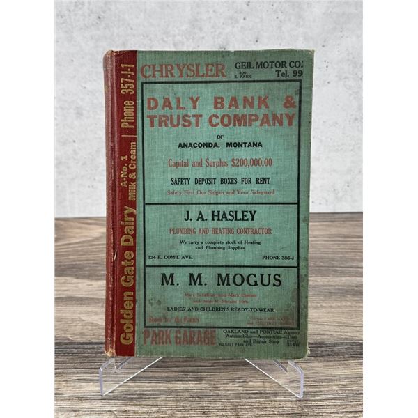 Polk 1928 Anaconda Montana City Directory