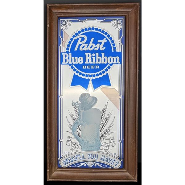 Pabst Blue Ribbon Beer Bar Mirror Sign