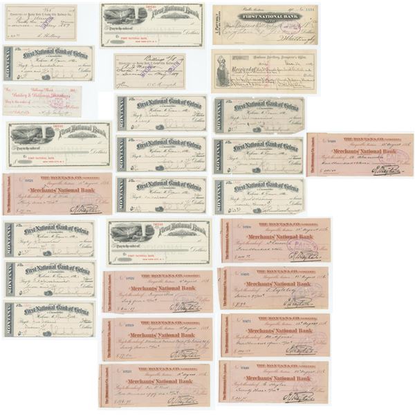 Collection of Montana Territory Checks