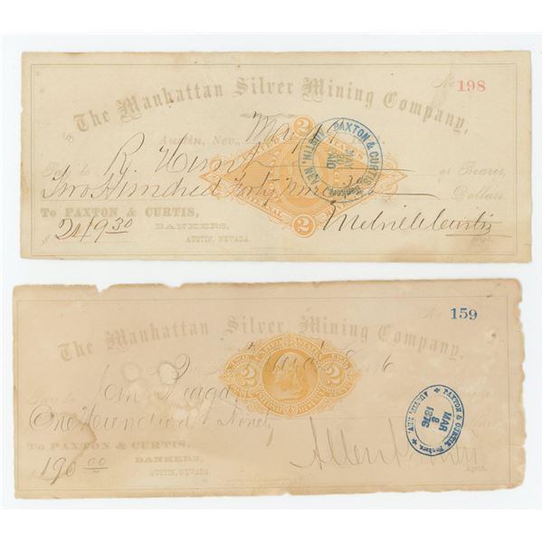 Manhattan Silver Mining Company Ghost Town Checks