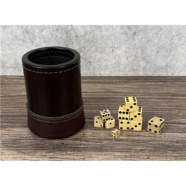 Antique Leather Gambling Dice Cup