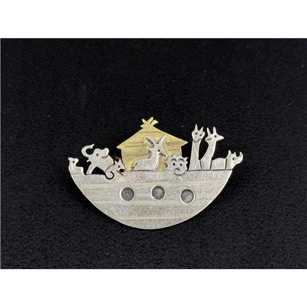 Taxco Mexico Sterling Silver Noahs Ark Brooch