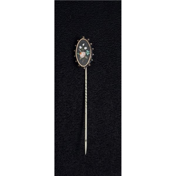Italian Sterling Silver Micro Mosaic Stick Pin