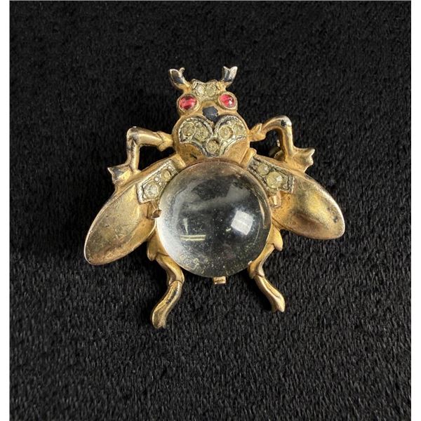 Trifari Sterling Silver Jelly Belly Bee Brooch