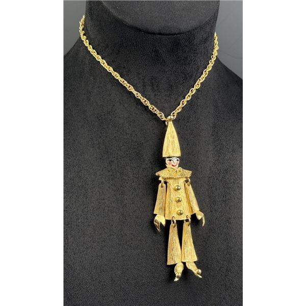 Polcini Articulated Harlequin Clown Necklace