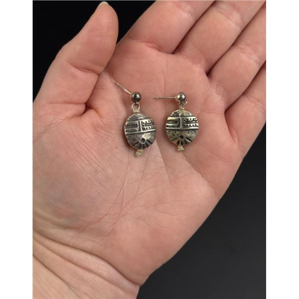 Hopi Sterling Silver Mask Earrings