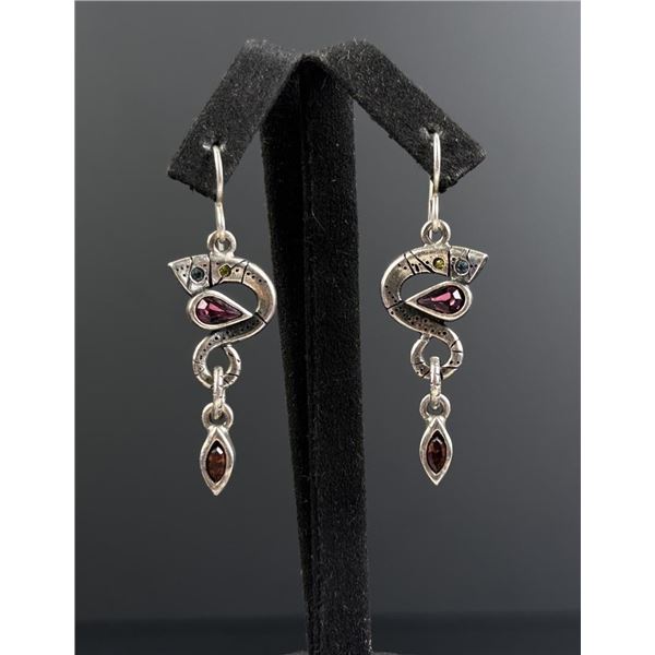 Patricia Locke Sterling Silver Rhinestone Earrings