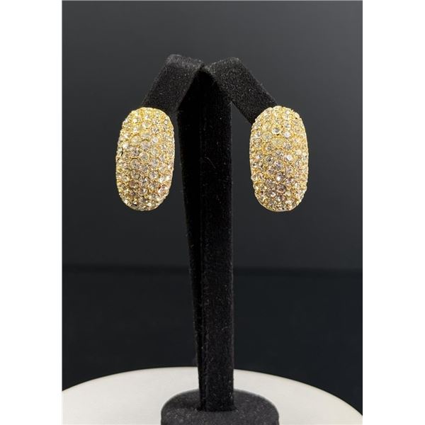 Christian Dior Pave Rhinestone Earrings