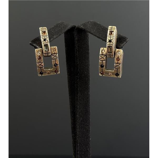 Patricia Locke Sterling Silver Rhinestone Earrings