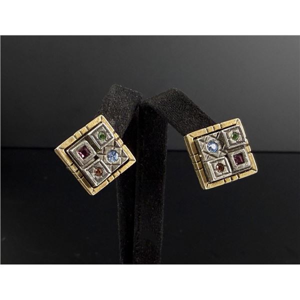 Patricia Locke Sterling Silver Rhinestone Earrings