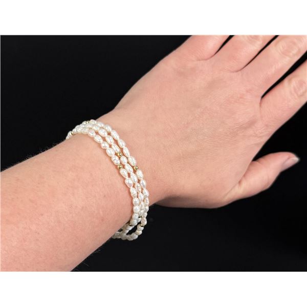 14k Gold Freshwater Pearl Bracelet