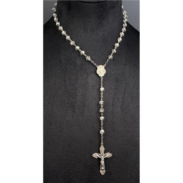 Antique Catholic Sterling Silver Rosary