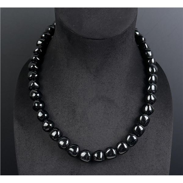 Trifari Costume Jewelry Black Bead Necklace
