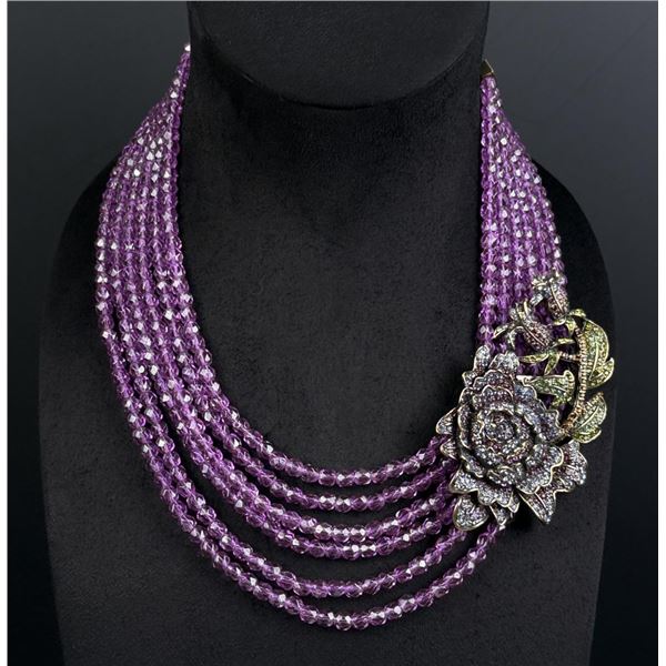 Heidi Daus Amethyst Rose Swarovski Necklace