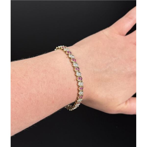 Sterling Silver Ruby Tennis Bracelet