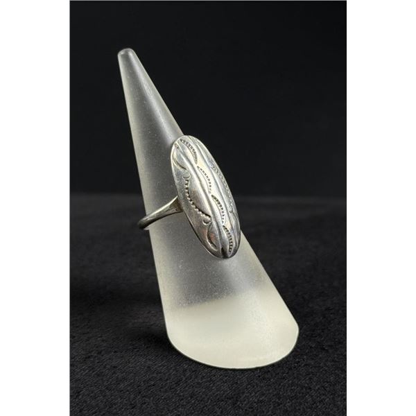 Navajo Sterling Silver Concho Pattern Ring