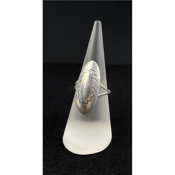 Navajo Sterling Silver Concho Pattern Ring