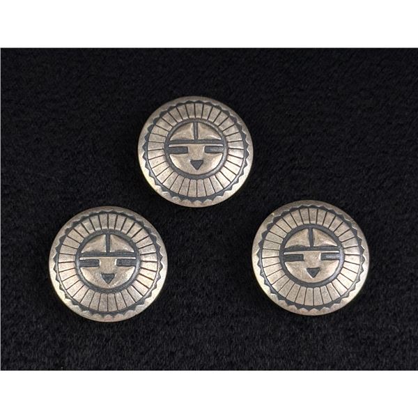 Zuni Sterling Silver Sunface Button Covers