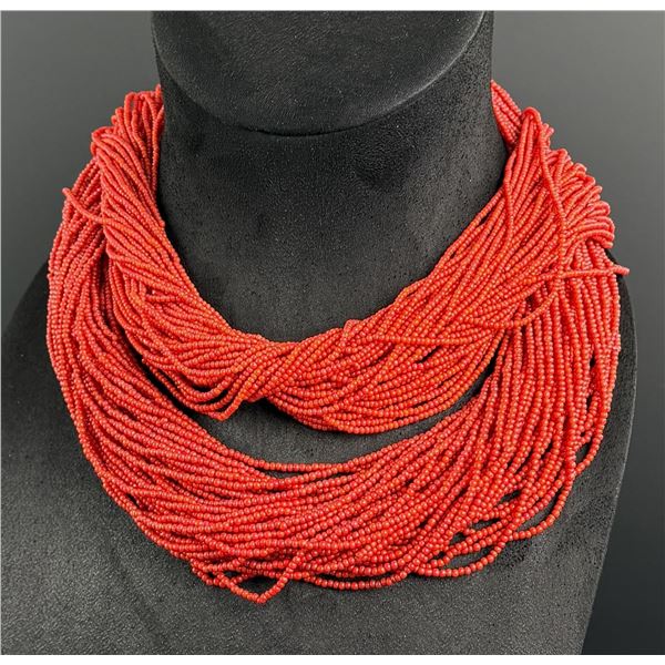 Red Glass African Trade Bead Necklaces