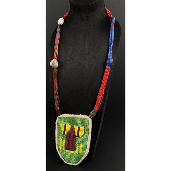 African Yoruba Diviners Beaded Face Necklace