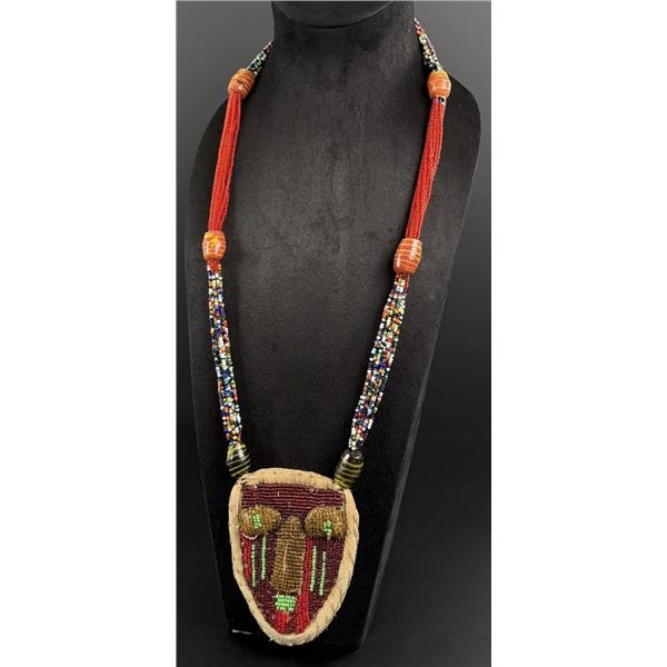 African Yoruba Diviners Beaded Face Necklace