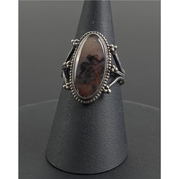 Navajo Sterling Silver Moss Agate Ring