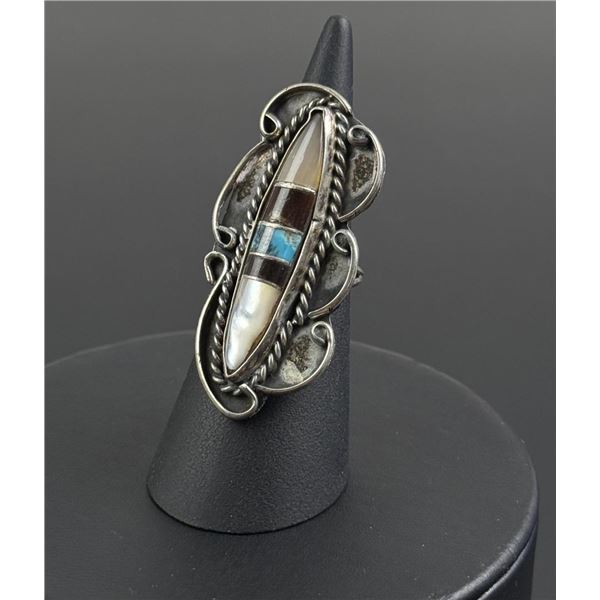 Zuni Sterling Silver Inlay Ring