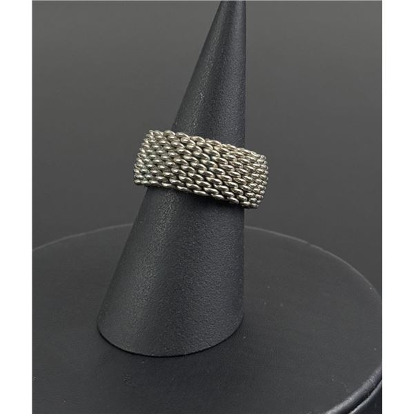 Tiffany & Co Sterling Silver Somerset Mesh Ring