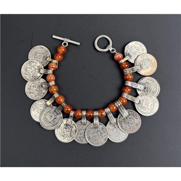Afghan Kuchi Glass Bead Coin Bracelet