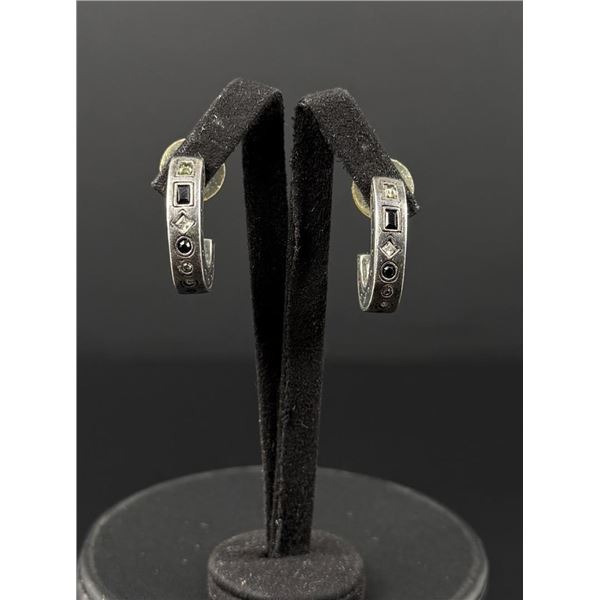 Patricia Locke Sterling Silver Rhinestone Earrings