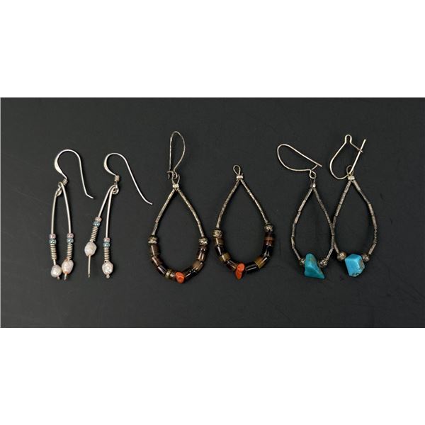 Zuni Heishi Sterling Silver Earrings