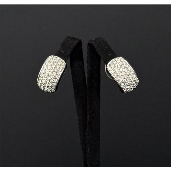 Christina Dior Pave Crystal Half Hoop Earrings