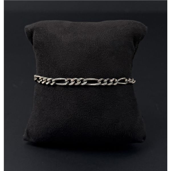 Sterling Silver Figaro Chain Bracelet