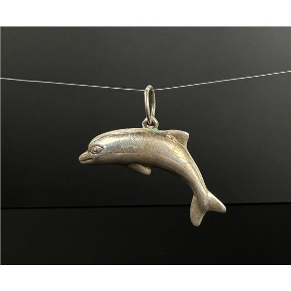 Sterling Silver Leaping Dolphin Pendant
