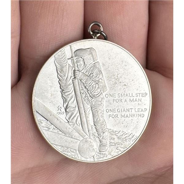 Sterling Silver First Step On Moon Medal Coin
