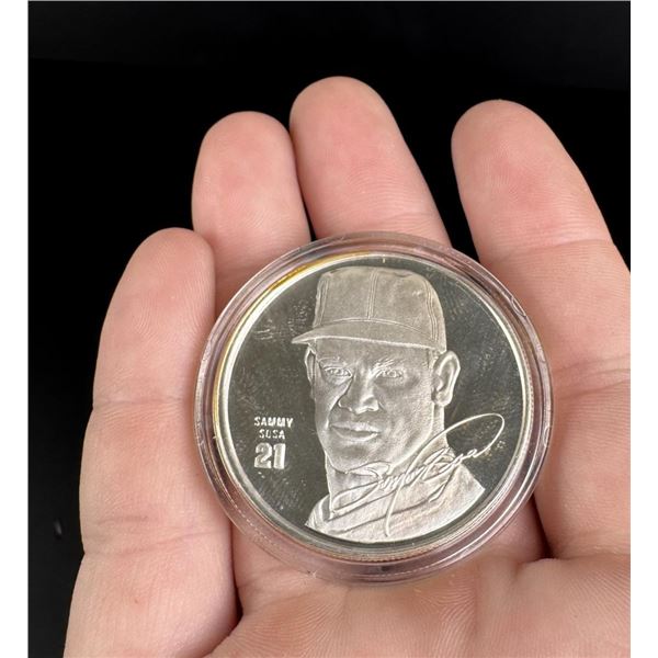 Sammy Sosa Baseball Troy Ounce Silver Round