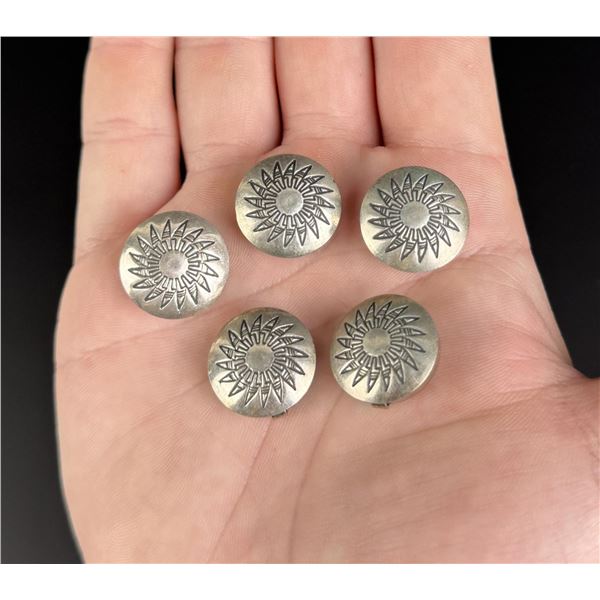 Navajo Sterling Silver Basket Button Covers