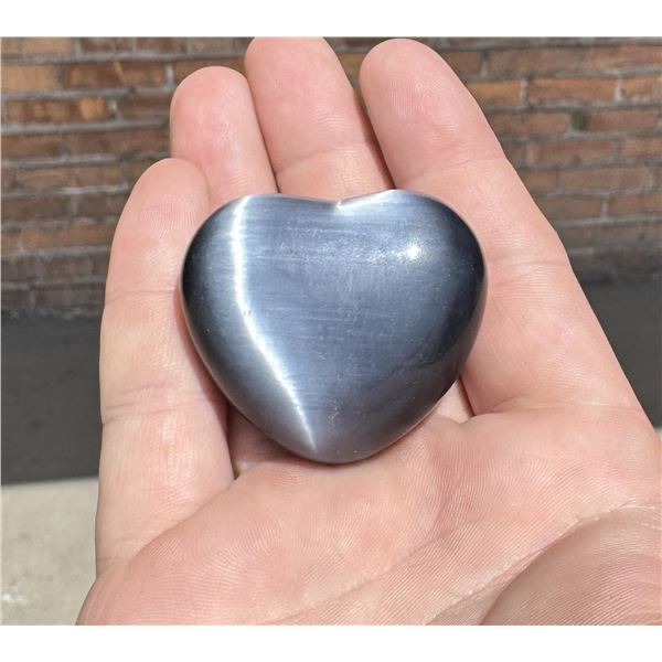 Grey Tigers Eye Carved Heart