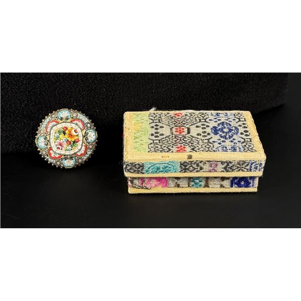 Micro Mosaic Italian Floral Brooch
