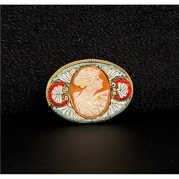 Micro Mosaic Italian Cameo Brooch