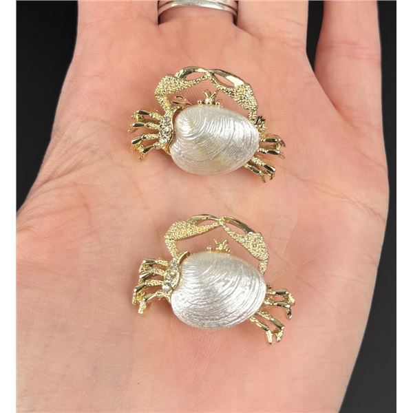 Gerrys Costume Jewelry Shell Crab Brooches